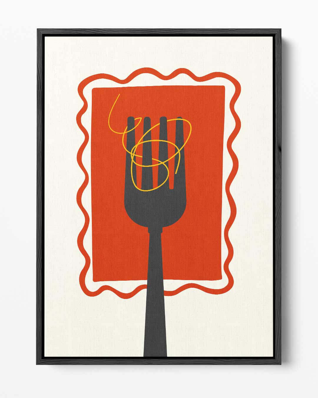 Pasta Fork Delight – portret kunstwerk als wanddecoratie