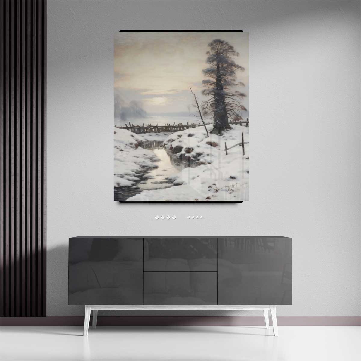 Winterse Rust in het Landschap – canvas kunstwerk als wanddecoratie