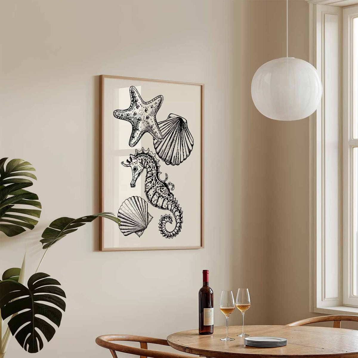 Zeedieren Sierlijke Illustraties – zeedieren poster in staand formaat