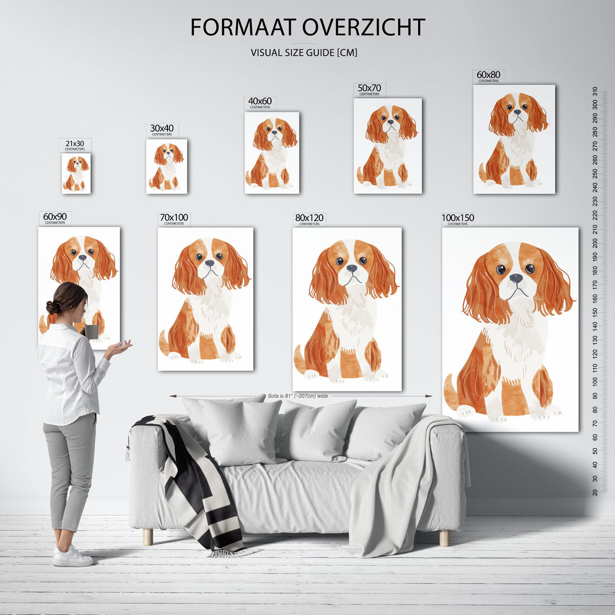 Hond met lange oren – staande muurposter voor de kinderkamer