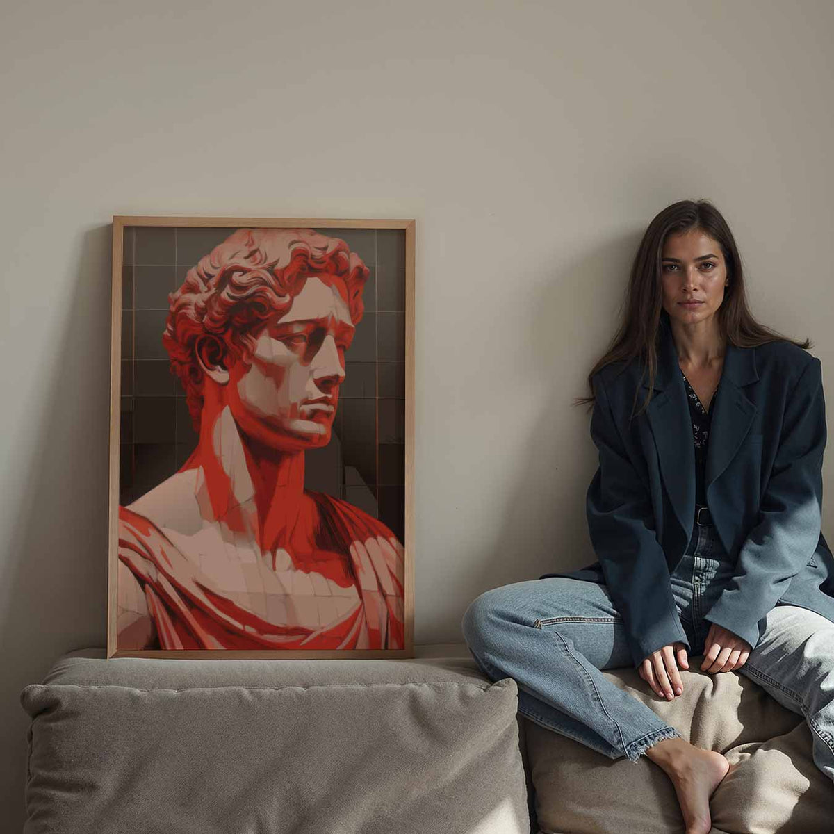 Klassieke Buste Art – Streetart wandkunst als portret poster