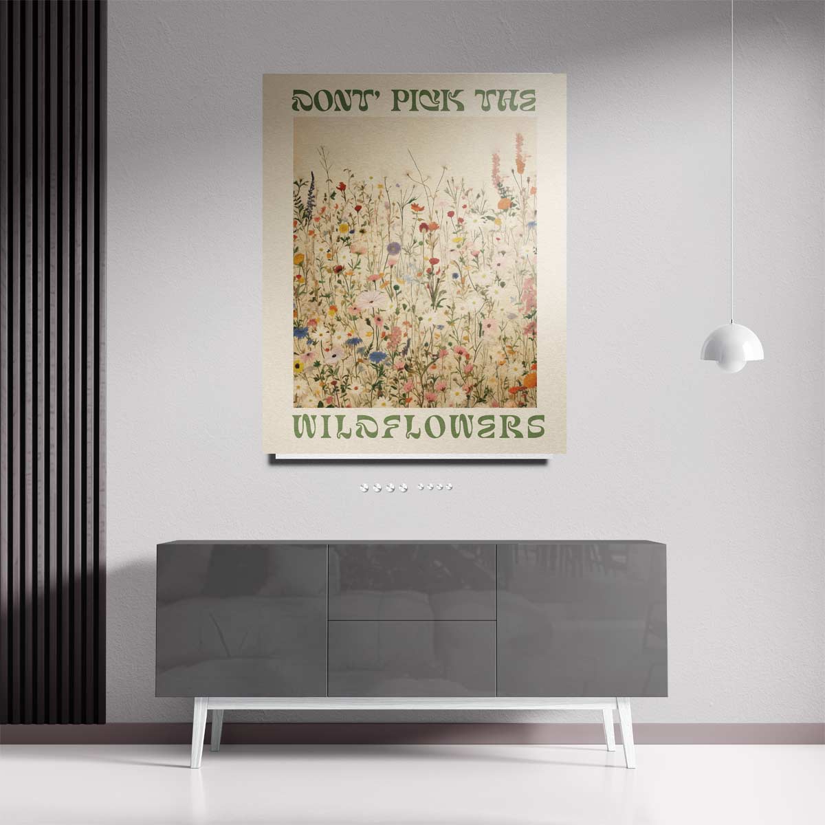Wilde Bloemen Velden Kunstprint – staande wandkunst voor woonkamer of interieur