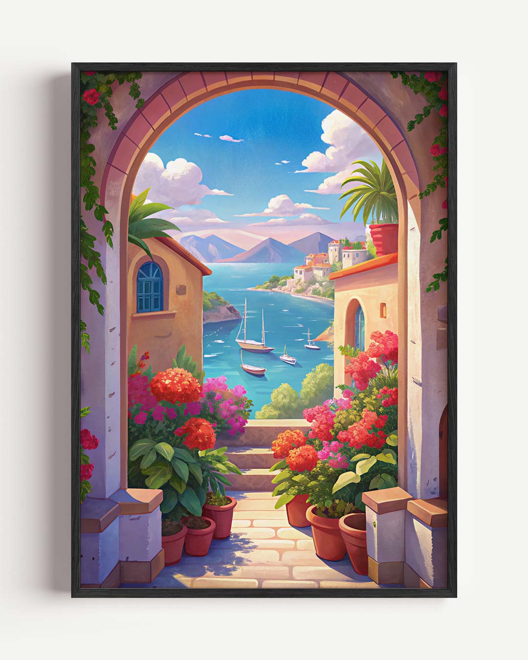 Italiaanse Kustpoort – zomer portret poster als wanddecoratie