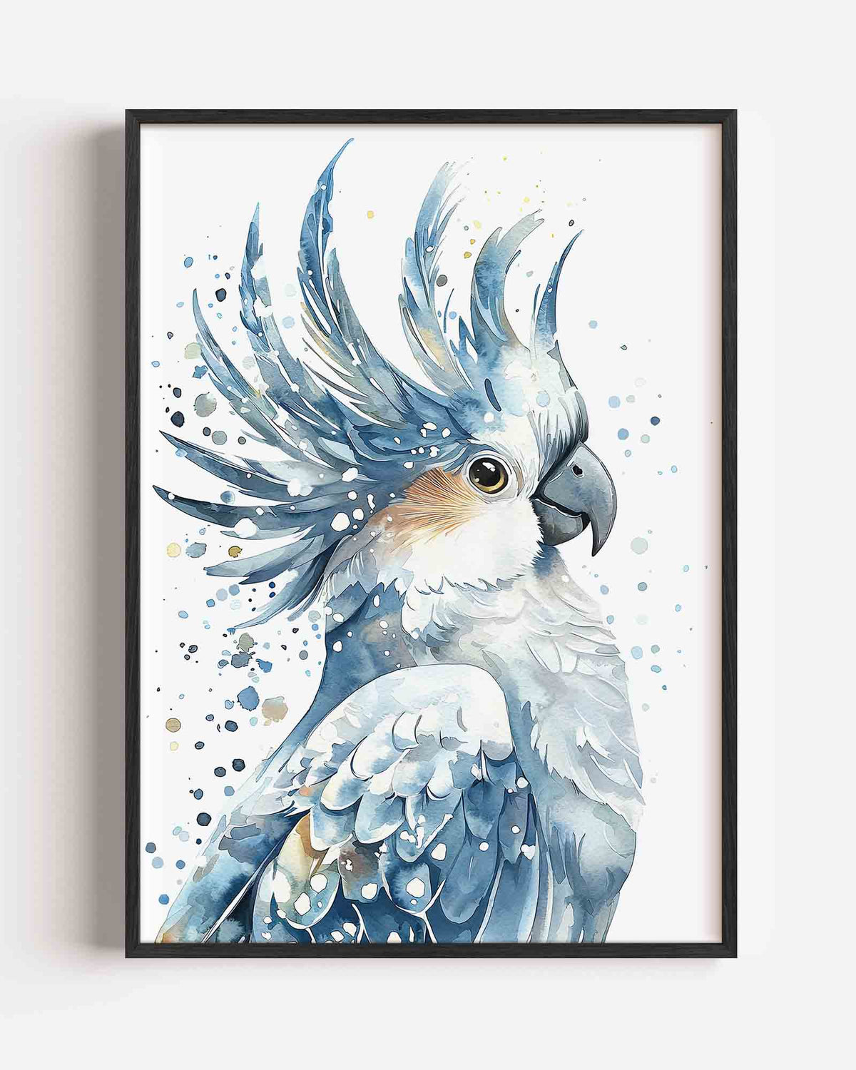 Papegaai in blauw – dieren portret poster als wanddecoratie