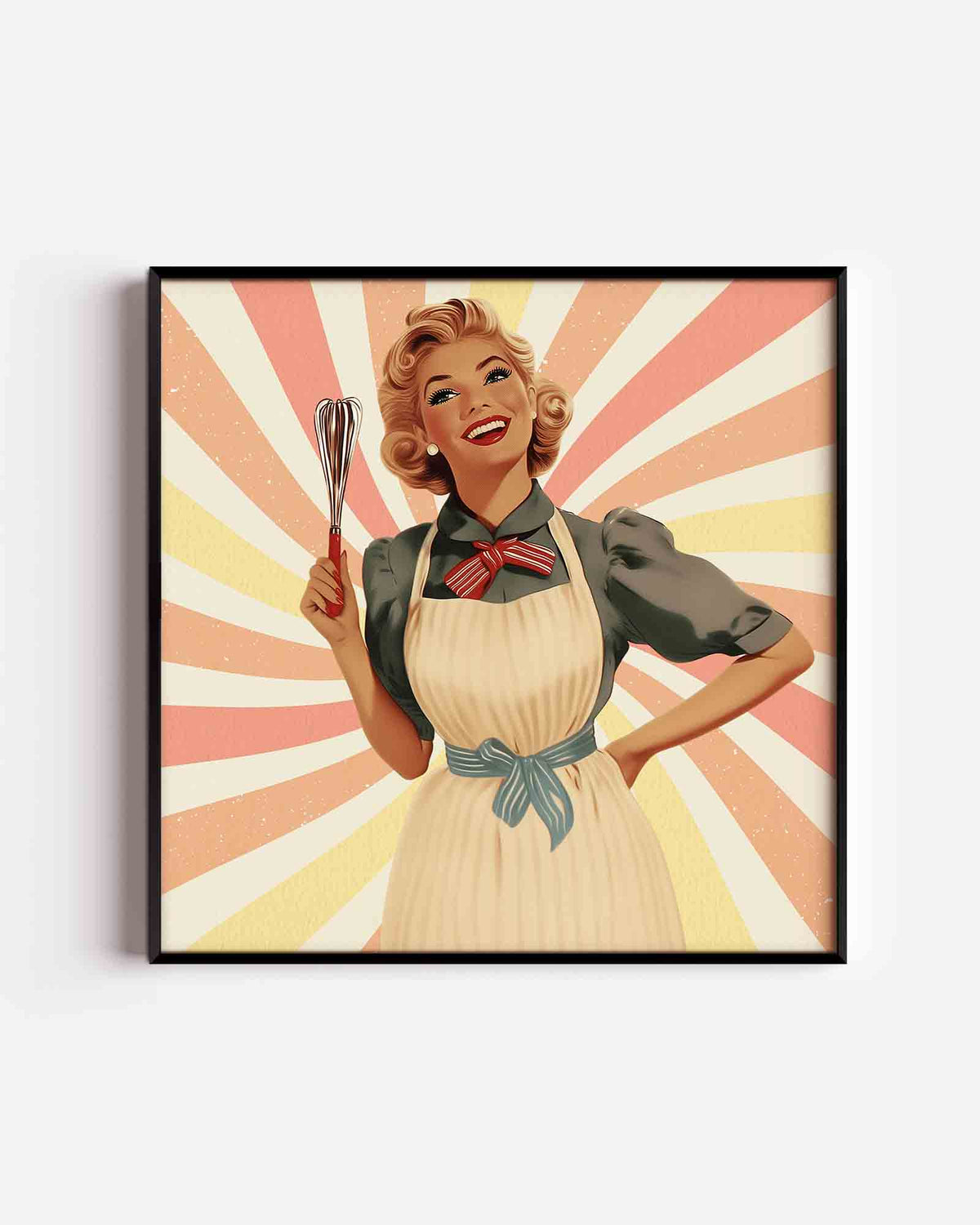 Lachende vrouw met garde – Pop Art vierkante poster als wanddecoratie
