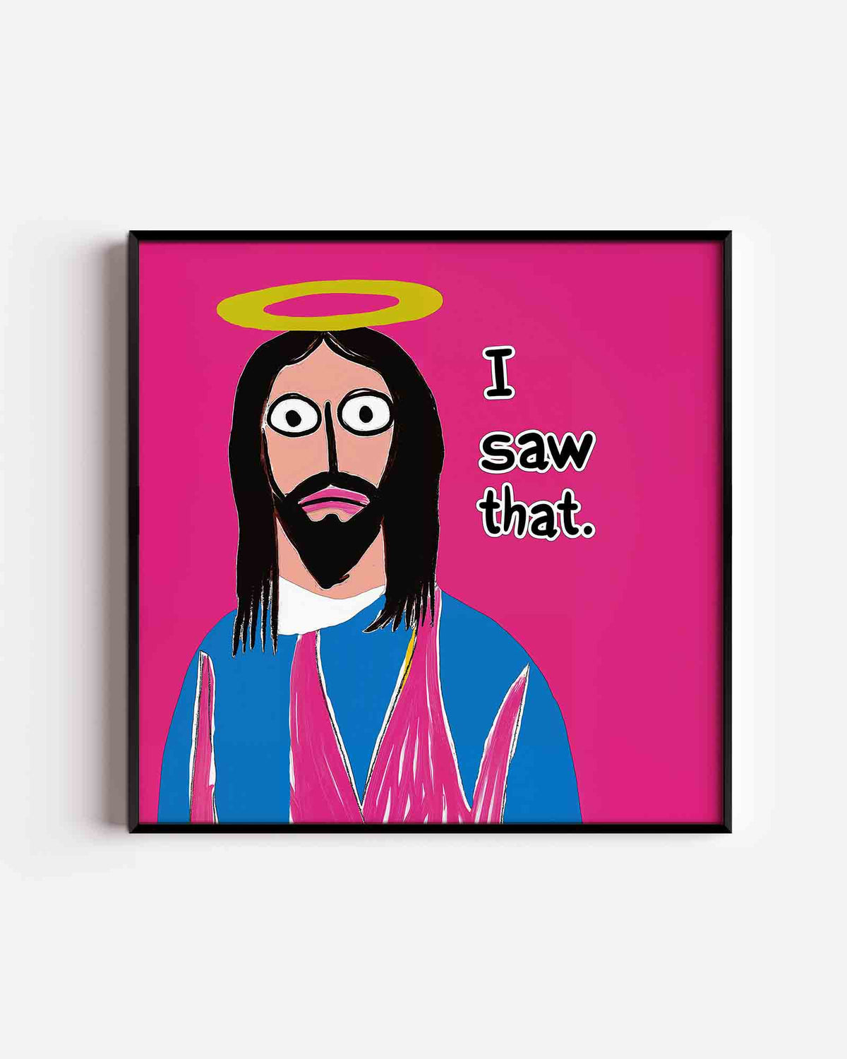 Figuur met tekst – Pop Art vierkante poster als wanddecoratie