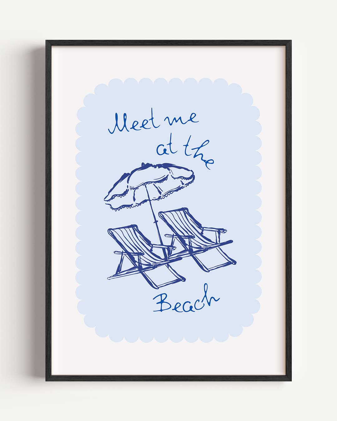 Zomerse Stranduitnodiging – zomer portret poster als wanddecoratie