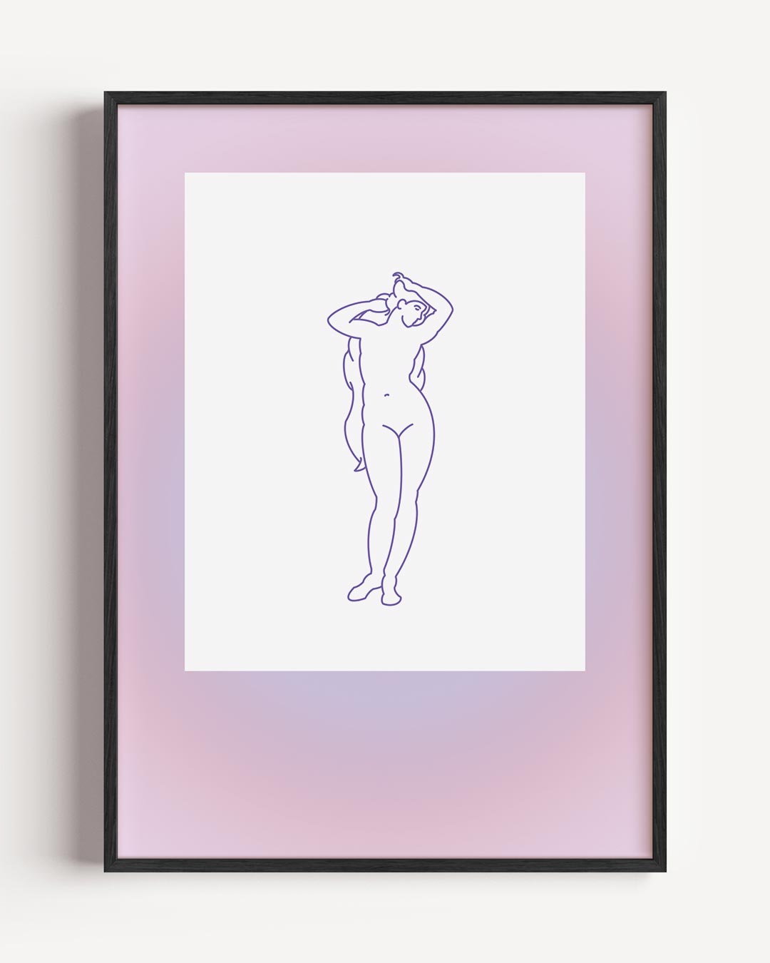 Elegante Vrouwelijke Silhouet – mindfulness portret poster als wanddecoratie