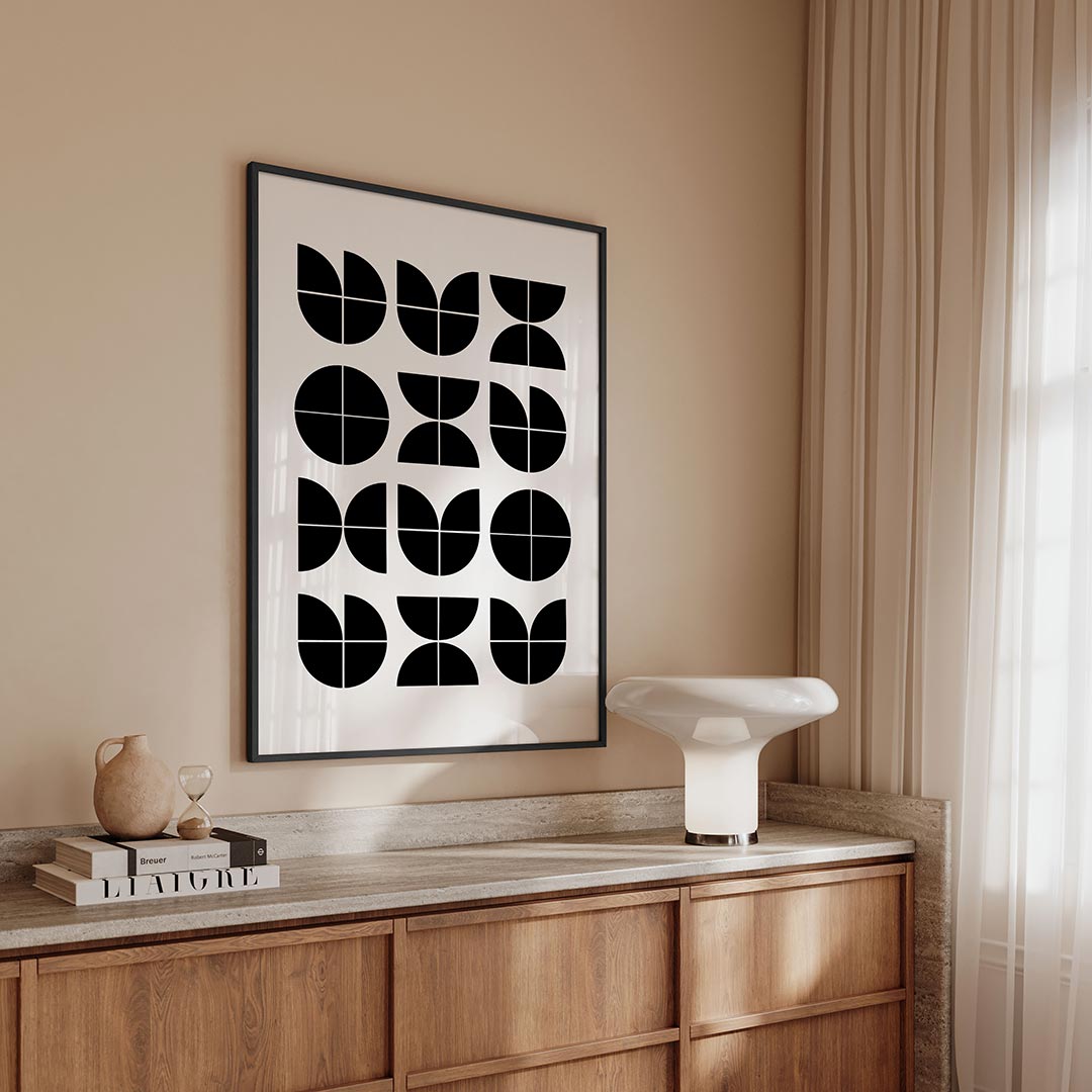 – geometrische Bauhaus poster in staand formaat