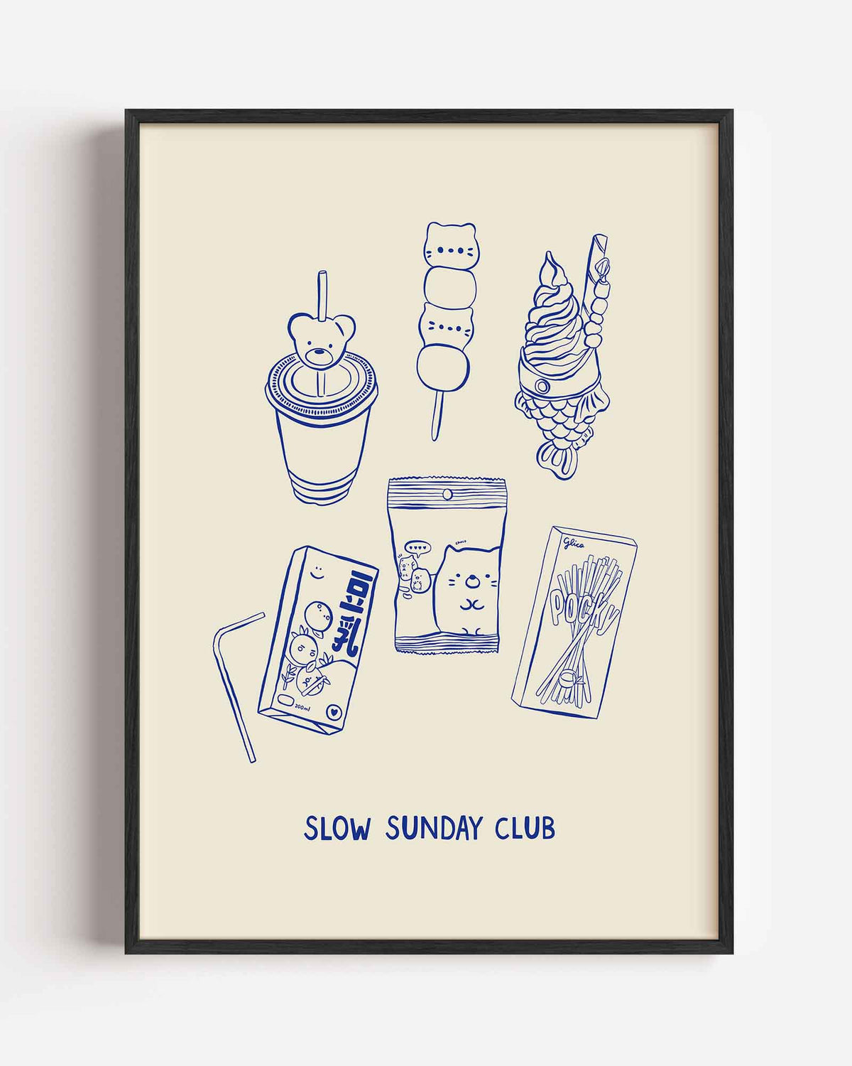 Slow sunday club – Aziatische portret poster als wanddecoratie