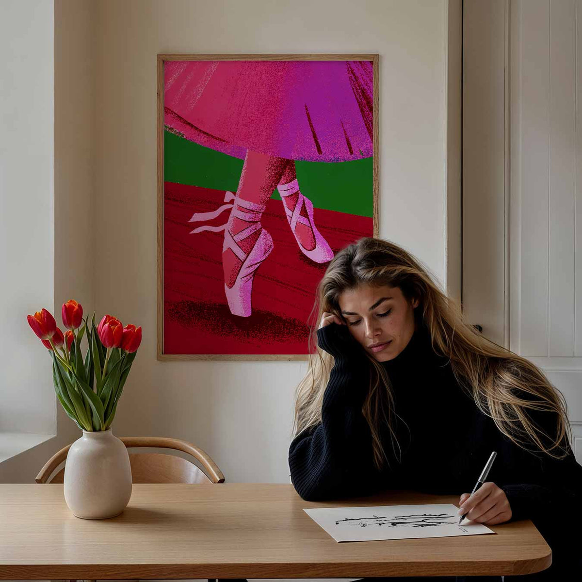 Dansende Schoonheid – zomer poster als frisse staande wanddecoratie