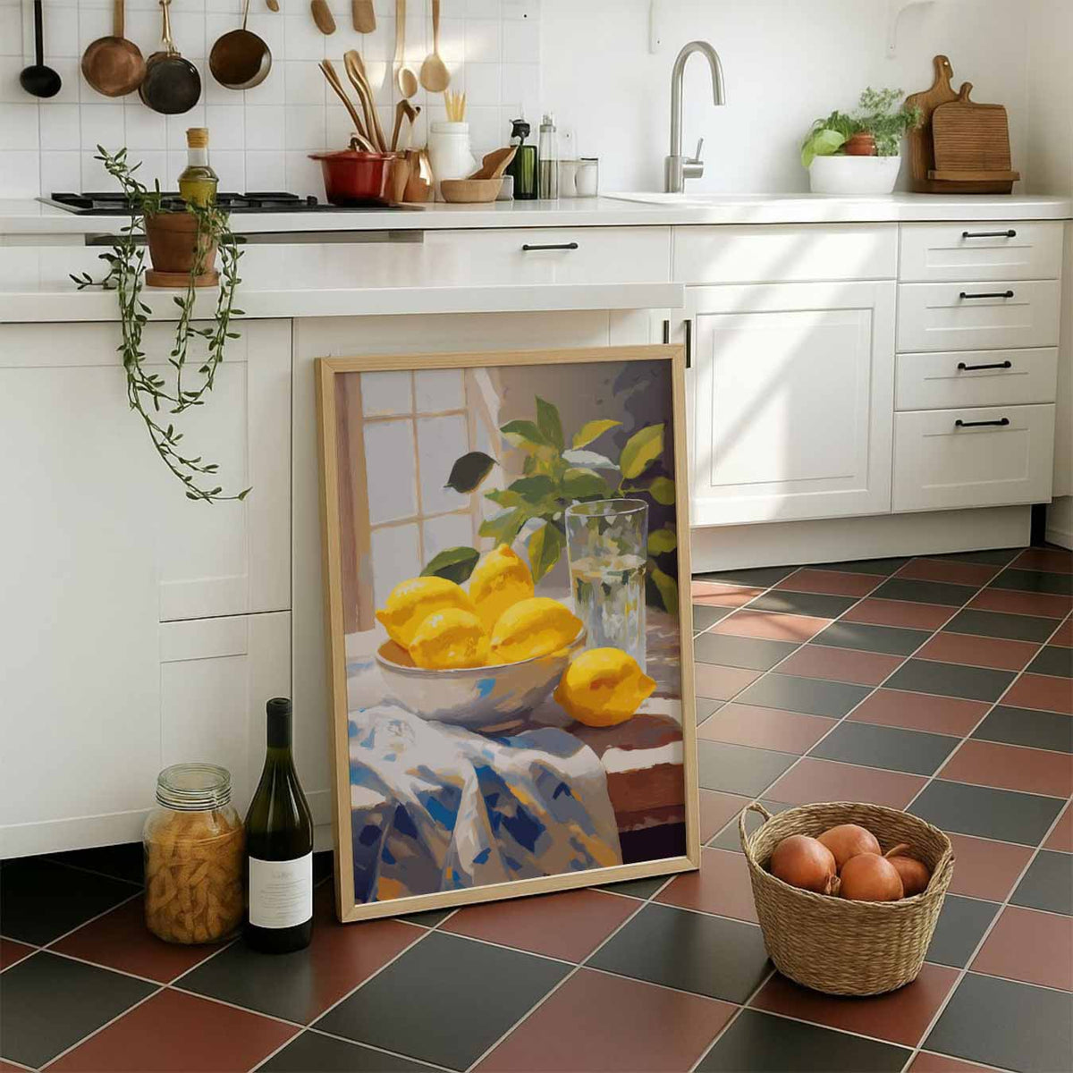 Zomerse Citroenverfrissing – staande muurposter voor keuken of eethoek