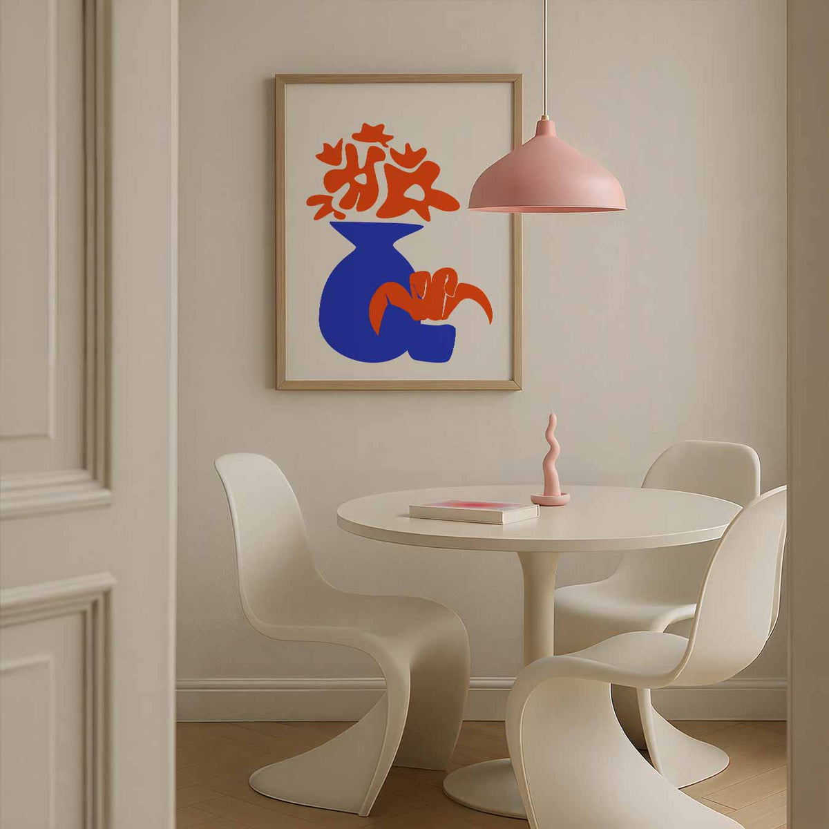 Kleurrijke Vaas Abstractie – bloemen poster in staand formaat
