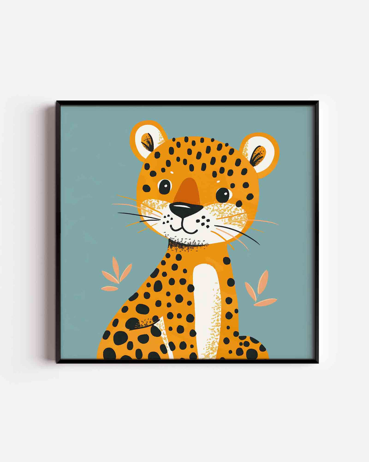 Schattige luipaard – vierkante kinderposter als wanddecoratie