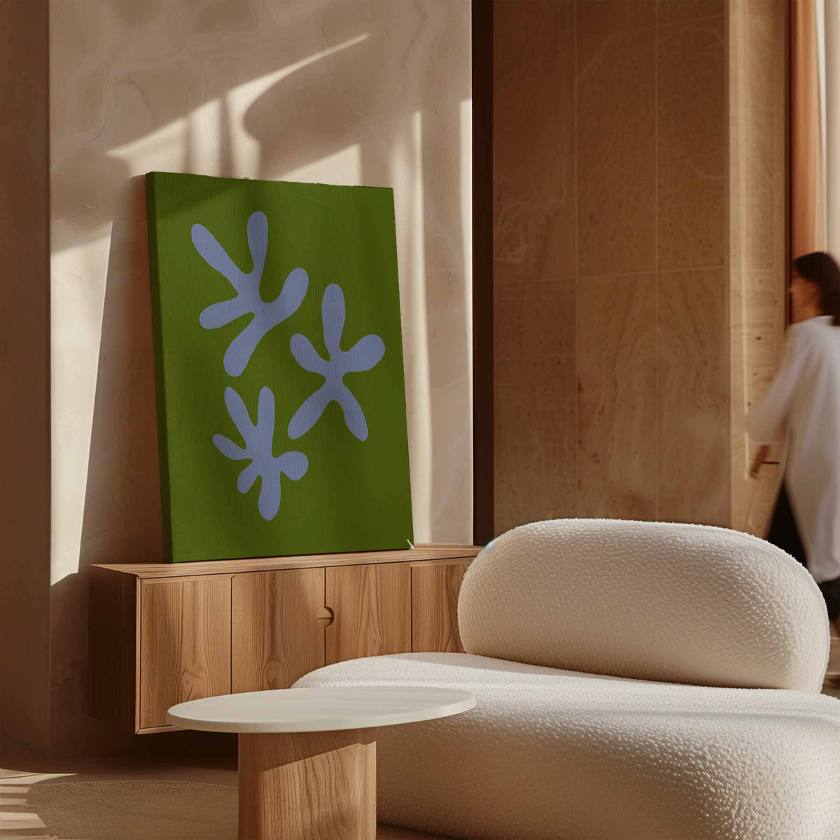 Vrolijke Vormen Op Groen – plexiglas wanddecoratie in portret formaat