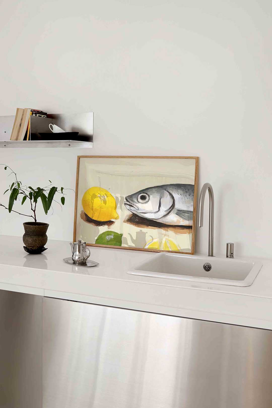 Vis en citrus – keukenposter in liggend formaat