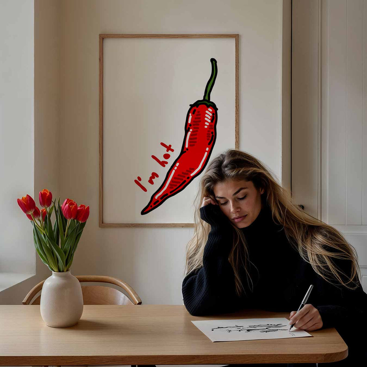 Spicy Peper – keuken poster als sfeervolle staande wanddecoratie