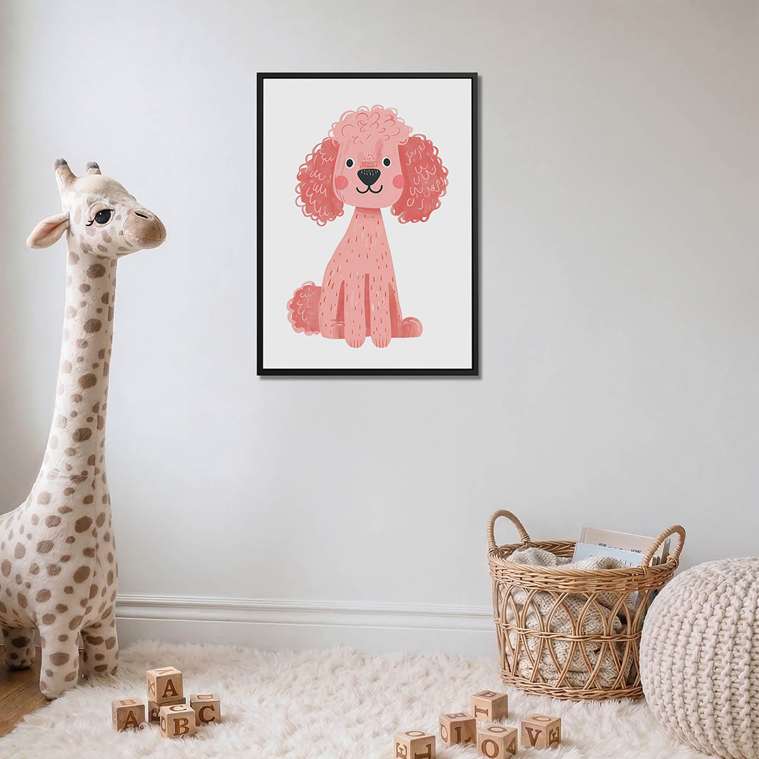 Vrolijke hond illustratie – moderne staande wandkunst
