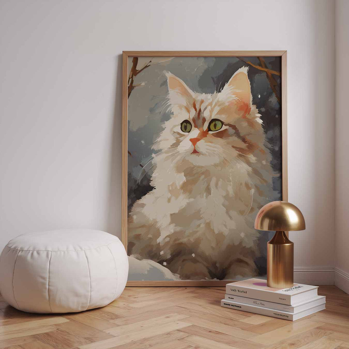 Kat in de Sneeuw – dieren poster in staand formaat