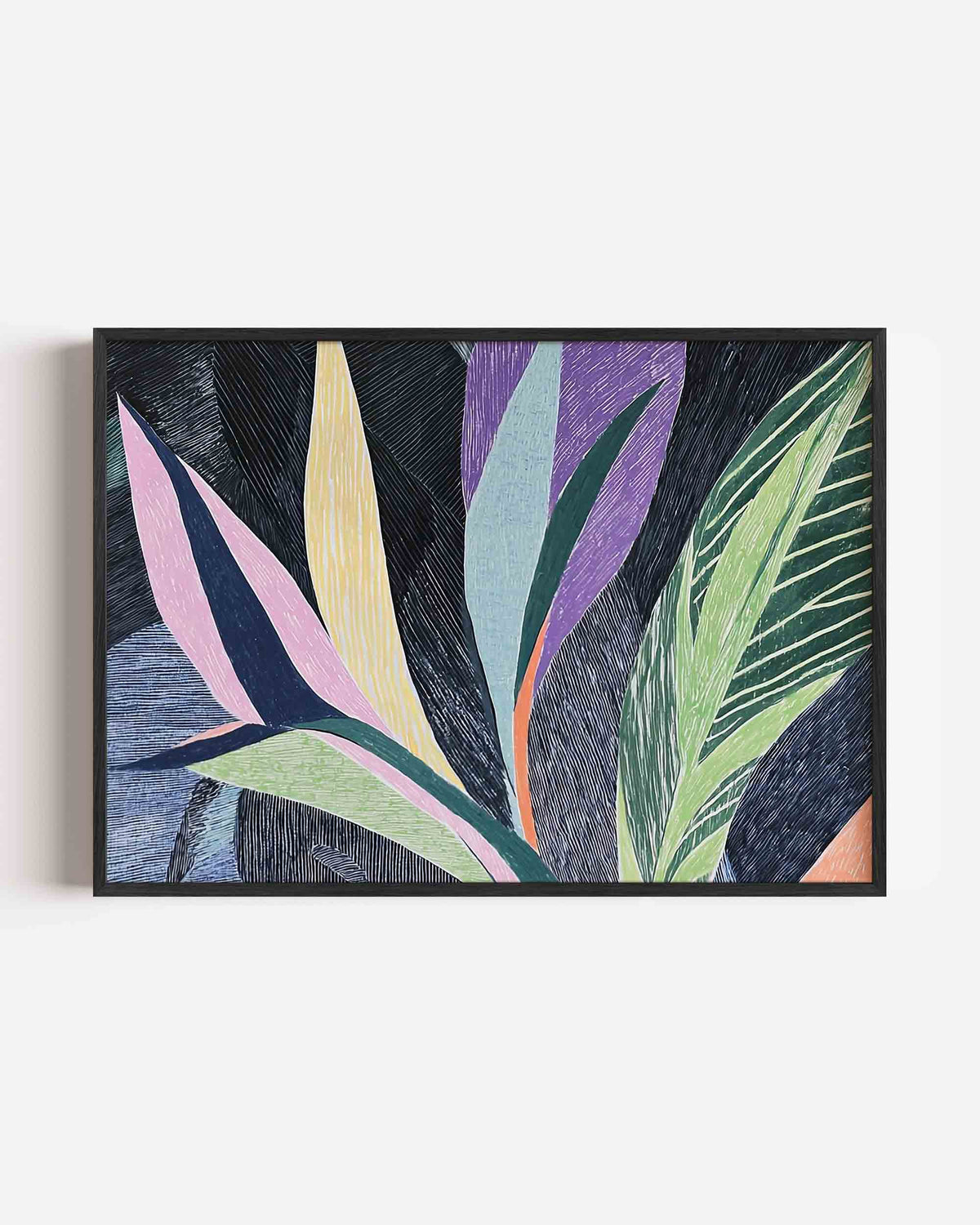 Bladeren en vormen – jungle landscape poster als wanddecoratie