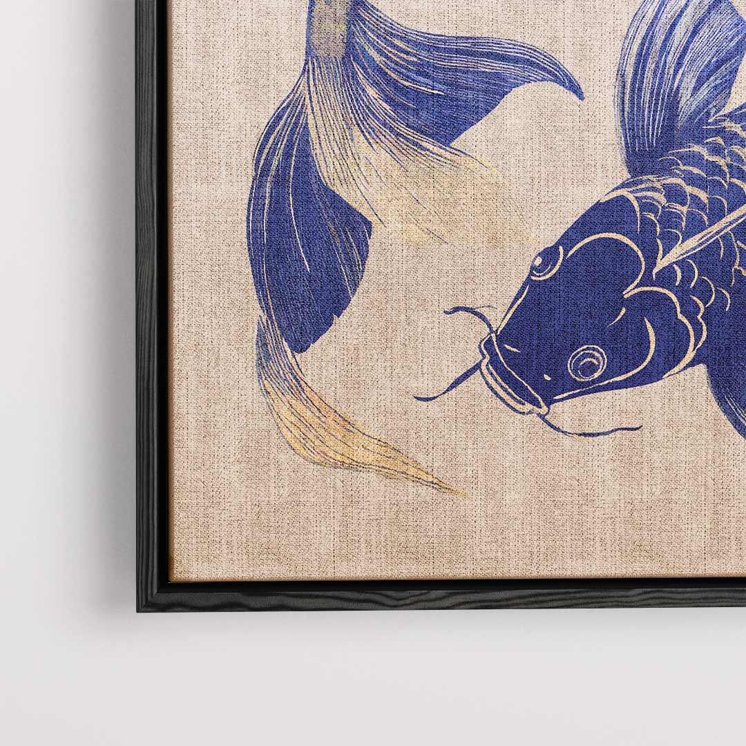 Opera d'arte Koi danzanti in gloria blu