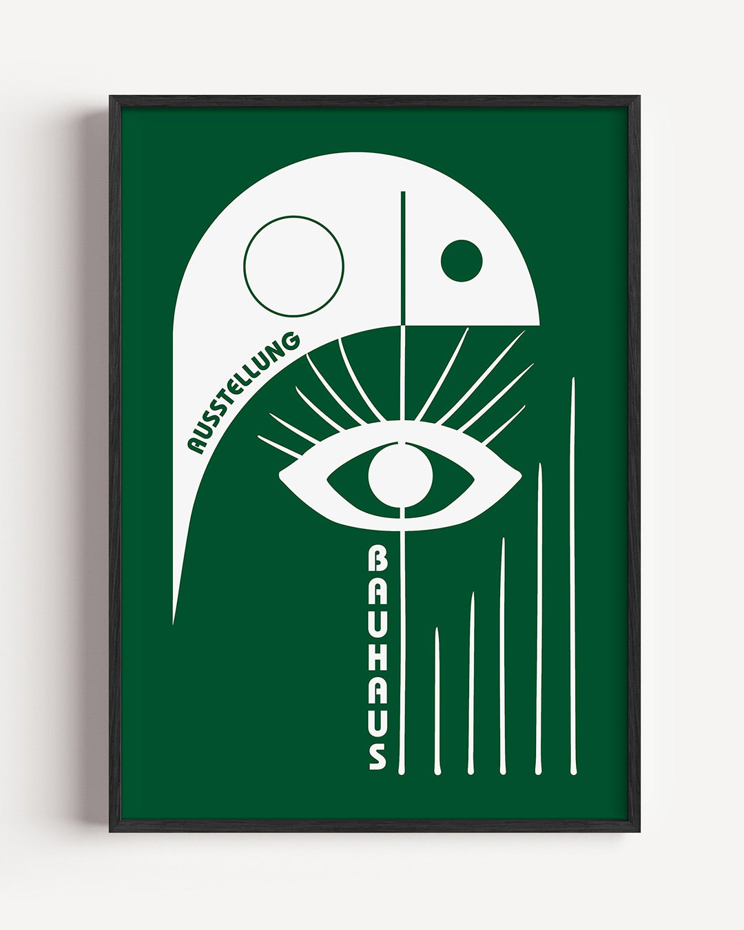 Oog en lijnen – staande Bauhaus poster als wanddecoratie