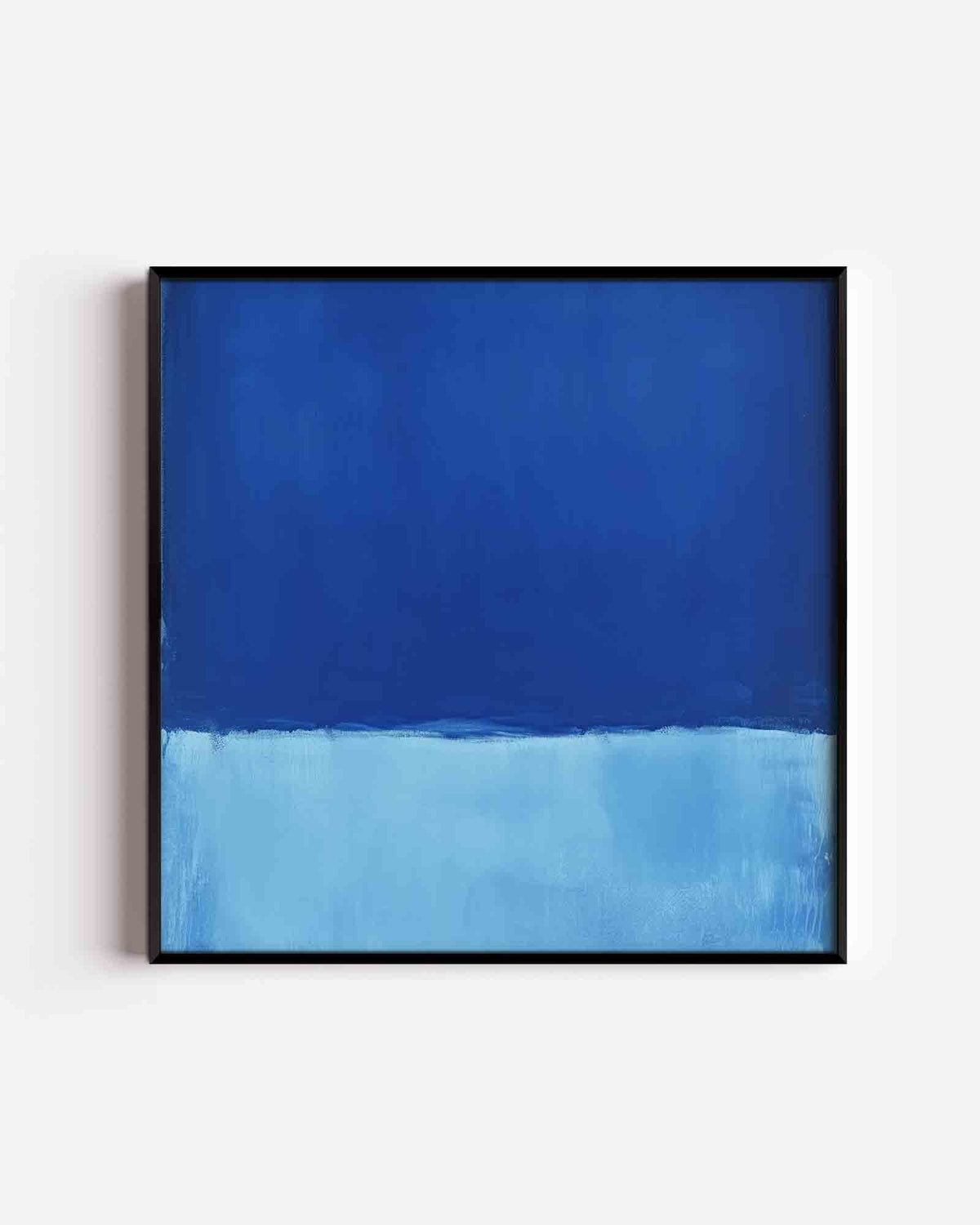 Blauwe abstracte – vierkante poster met kleur en vormen als wanddecoratie