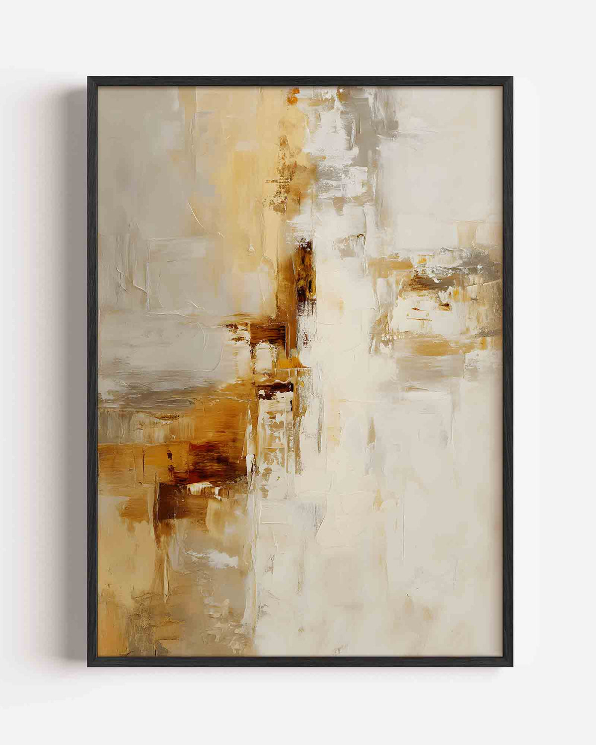 Abstracte beige en bruine – abstracte textuur portret poster als wanddecoratie