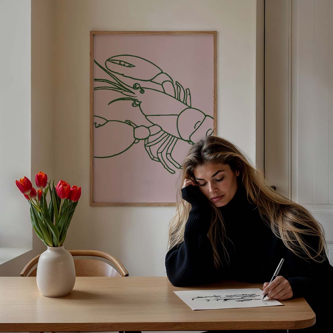 Artistieke Kreeftenposter – culinaire wandkunst als portret poster