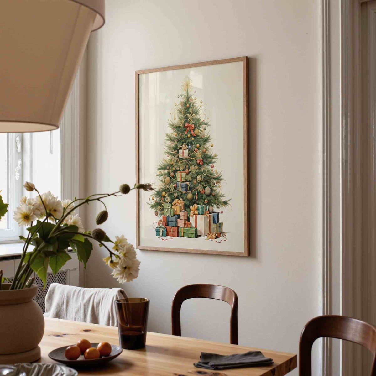 Kerstboom met cadeaus – kerstposter in staand formaat