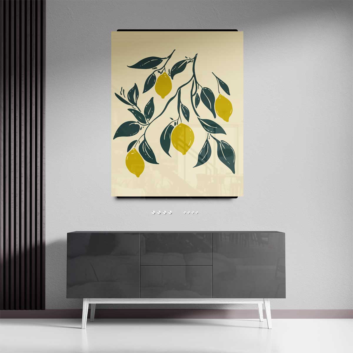 Citroenboom Sierlijke Wanddecoratie – canvas kunstwerk als wanddecoratie