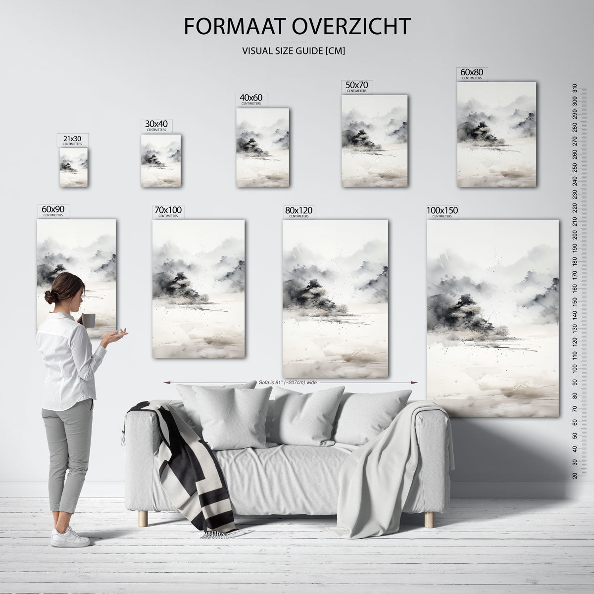 Berglandschap – staande muurposter met natuurthema