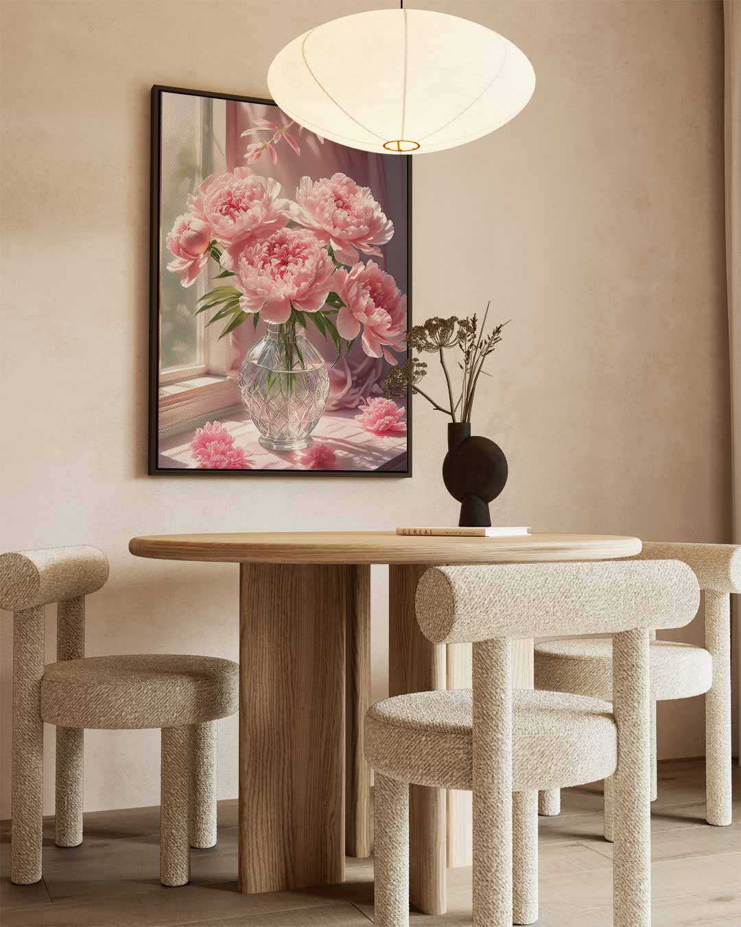 Bloemenpracht in het Raamlicht – staande wandkunst voor woonkamer of interieur