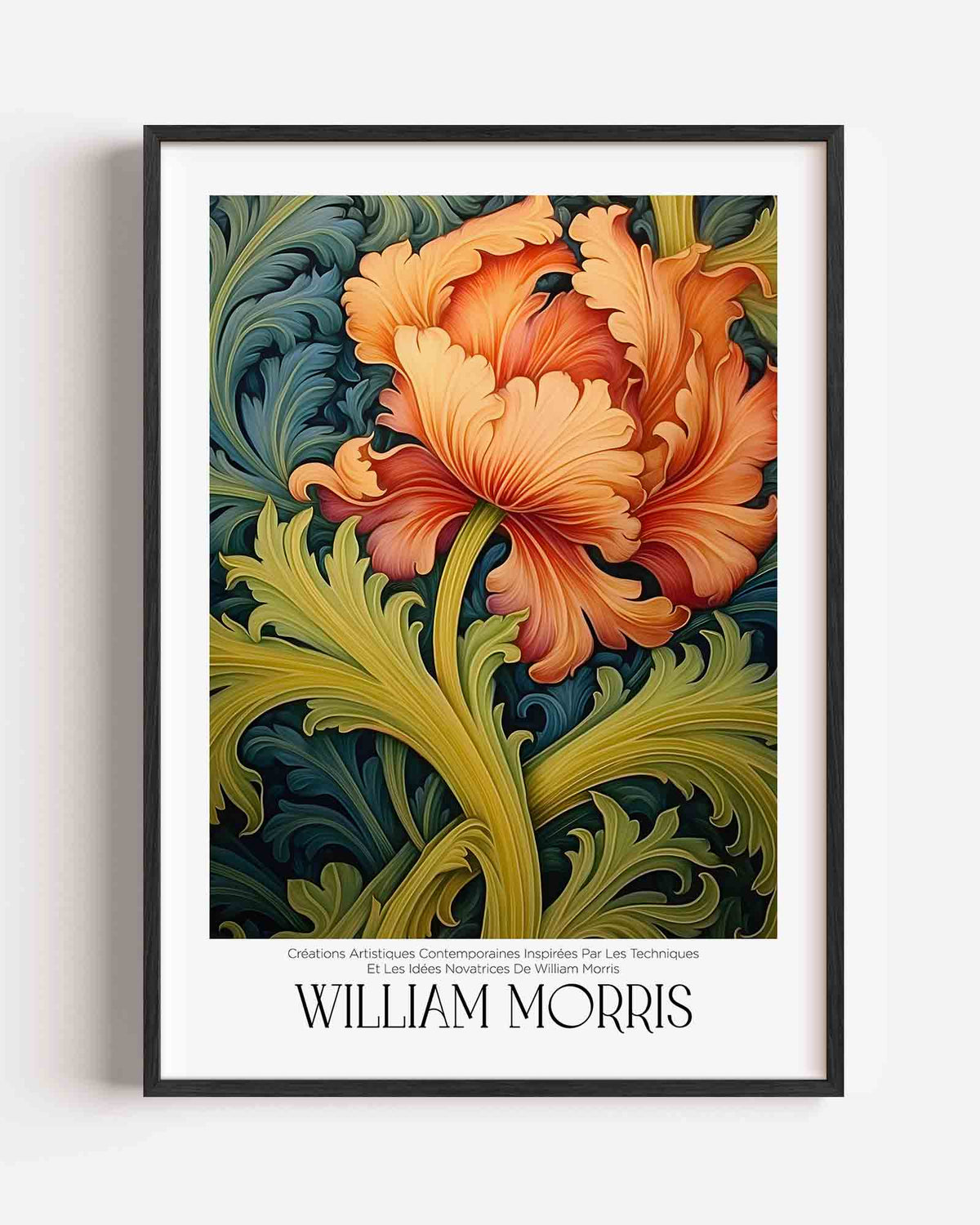 Bloem en bladeren – William Morris portret poster als wanddecoratie