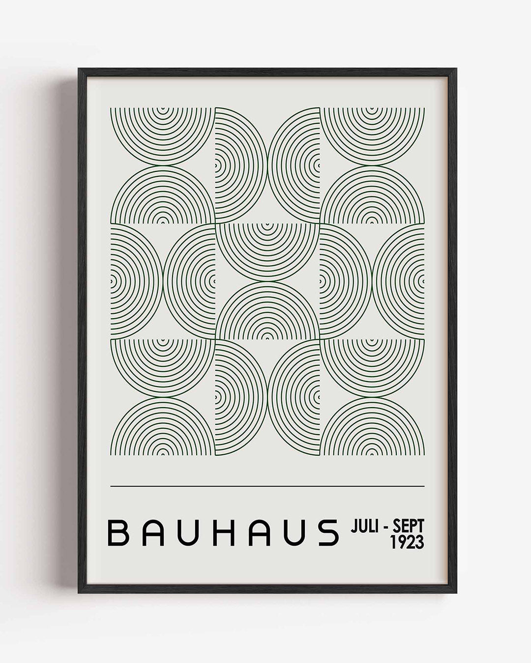 Cirkelritme en lijnen – staande Bauhaus poster als wanddecoratie