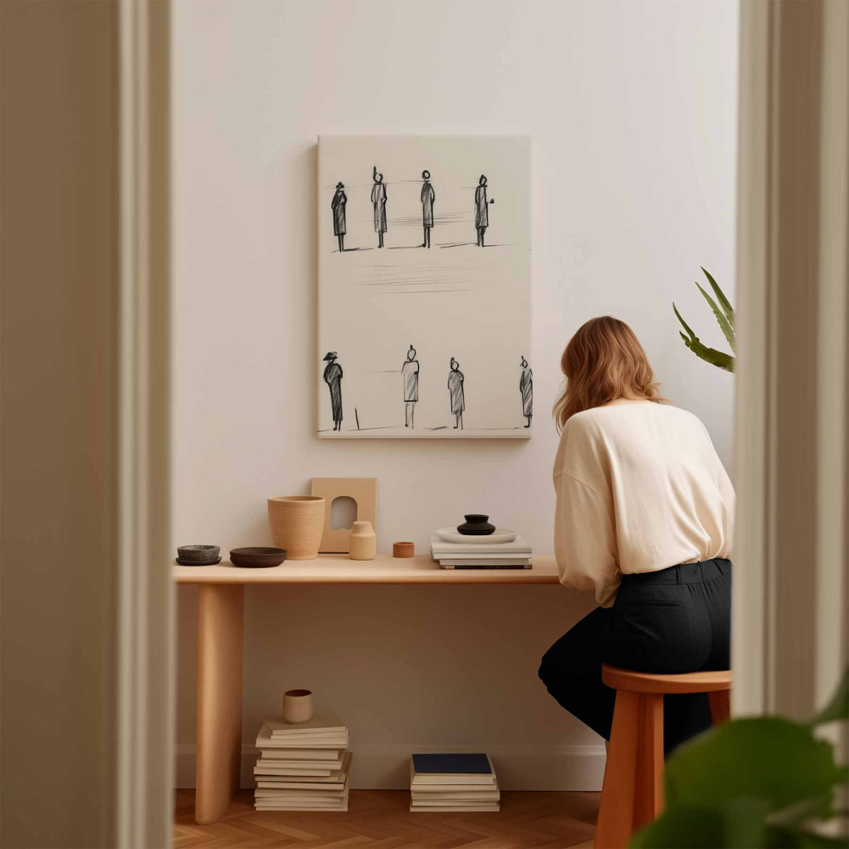 Stilte in Beweging – canvas kunstwerk als wanddecoratie