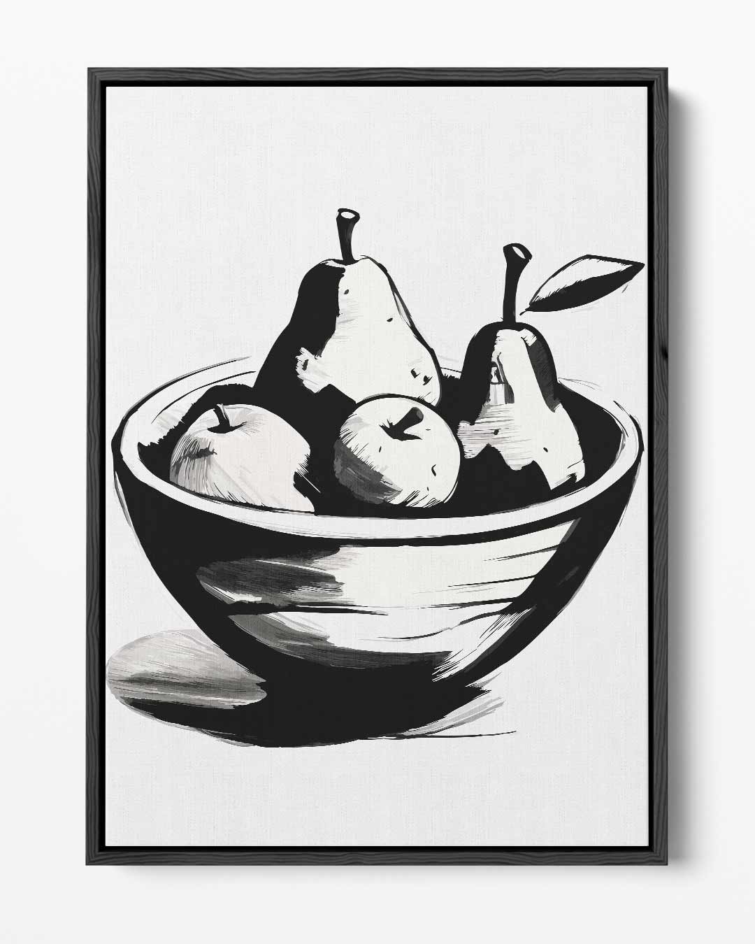 Stijlvolle Fruitkom Schets – portret kunstwerk als wanddecoratie