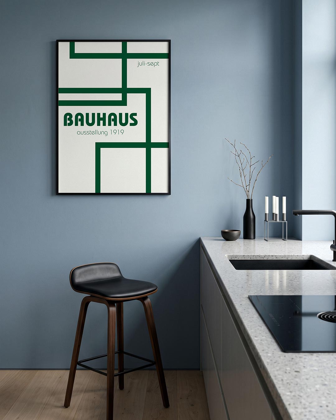 – geometrische Bauhaus poster in staand formaat