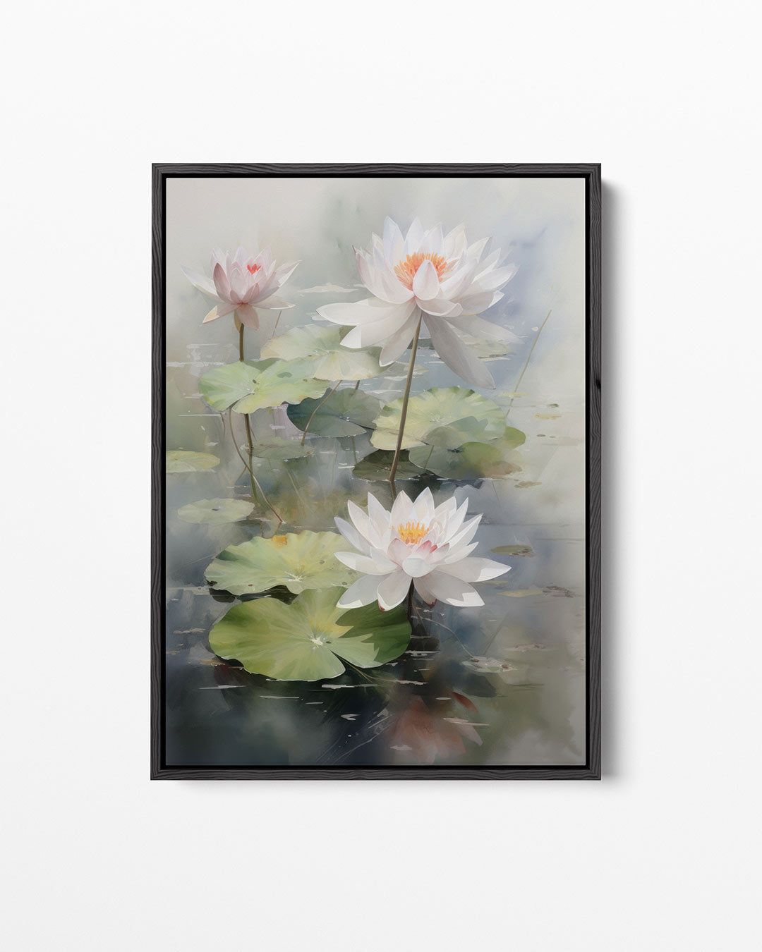 Waterlelies in vijver – staand wanddecoratie kunstwerk
