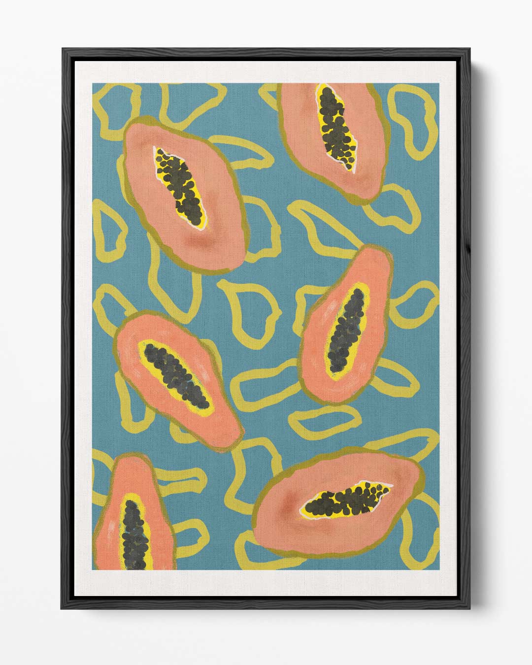 Tropische Papaya Print – portret kunstwerk als wanddecoratie