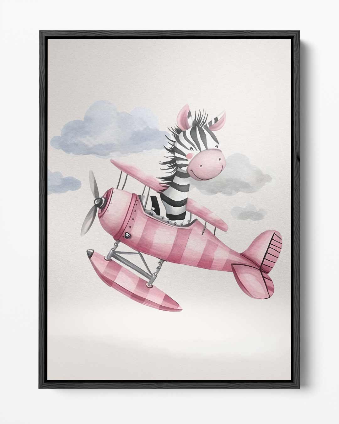 Zebra in Vliegende Avonturen – portret kunstwerk als wanddecoratie