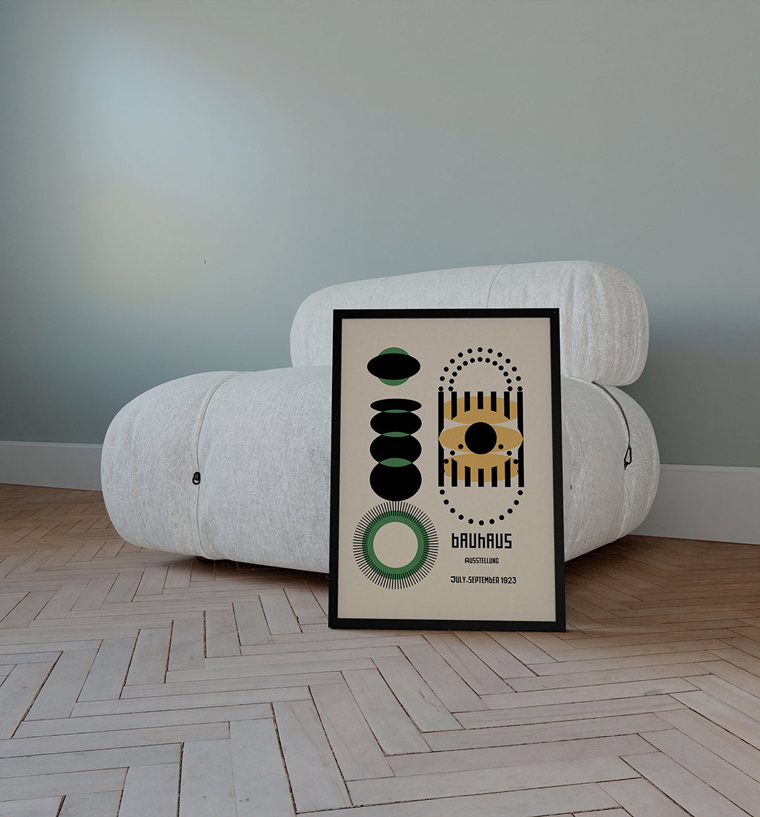 Vorm en balans – staande Bauhaus poster voor aan de muur