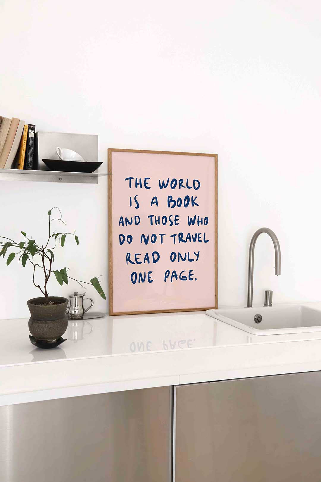 Wereld boek citaat – staande keuken wanddecoratie van WallArtistic