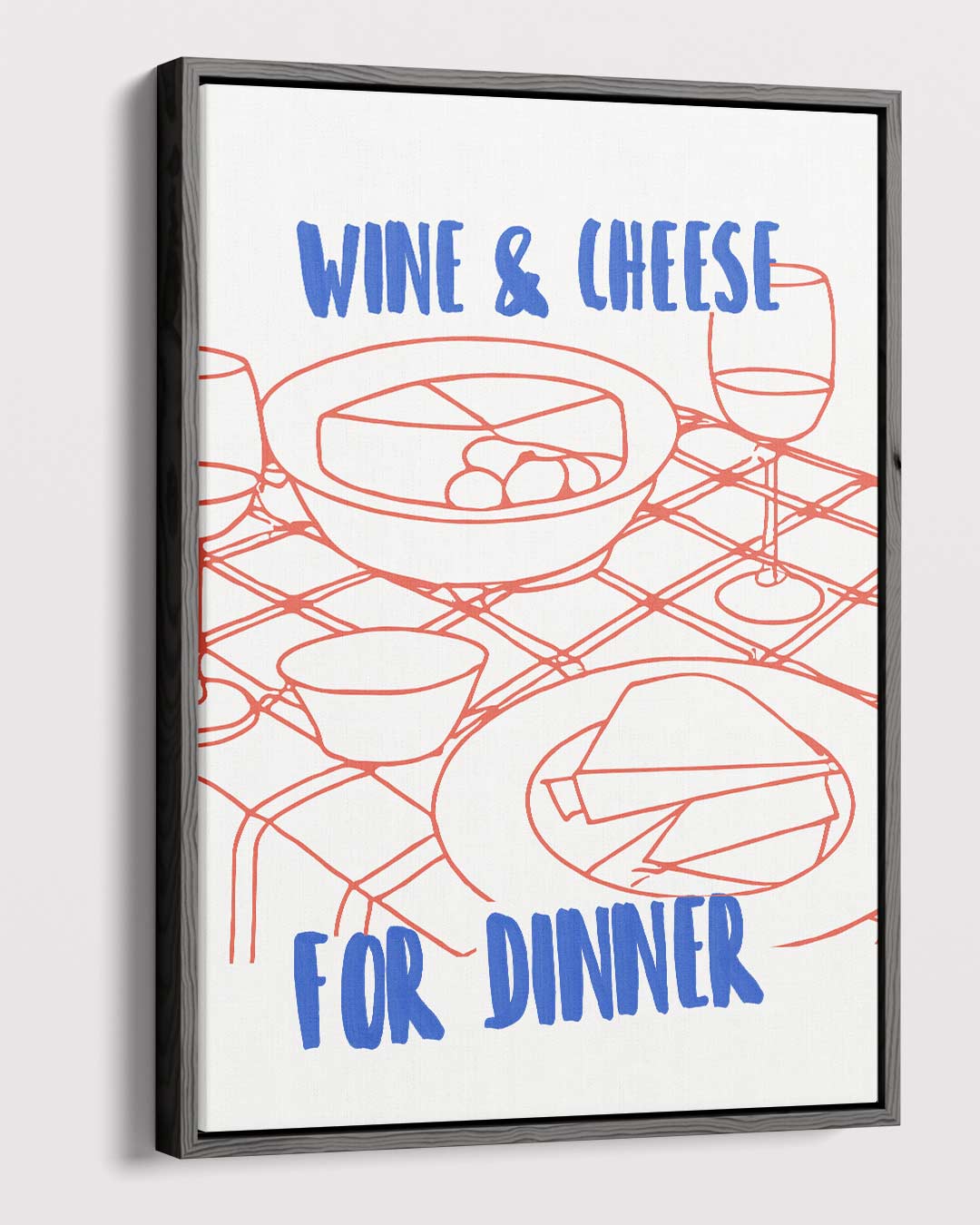 Wijn en Kaas Avond – dibond kunstwerk als wanddecoratie