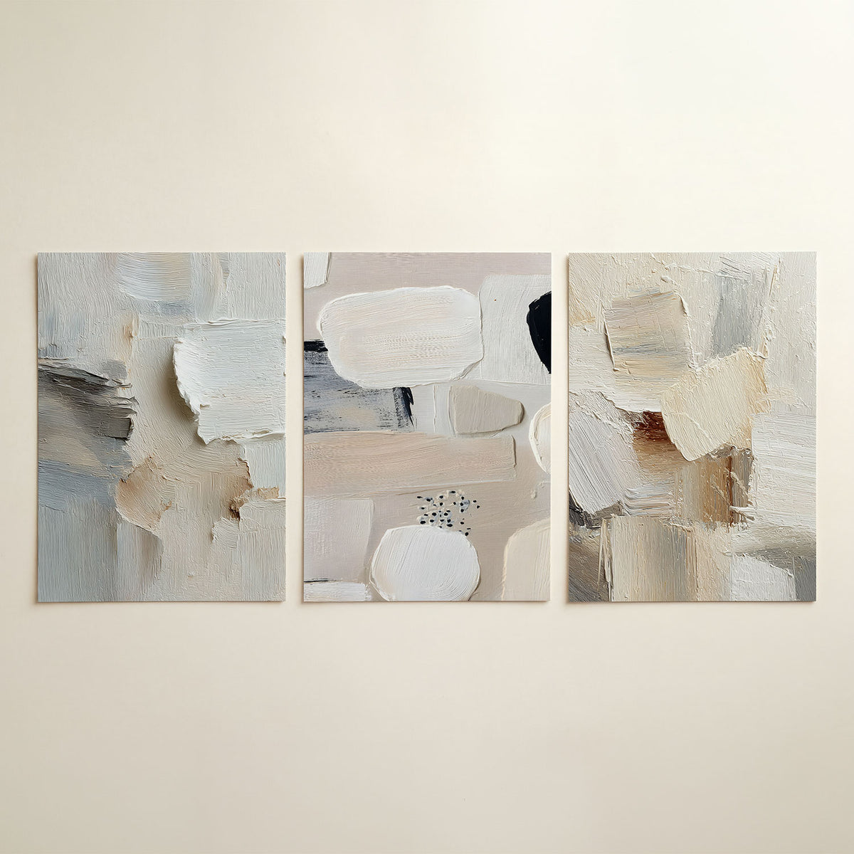 Textuur en lijnen posterset – detailweergave – deze compositie toont een spel van dikke verfstreken in