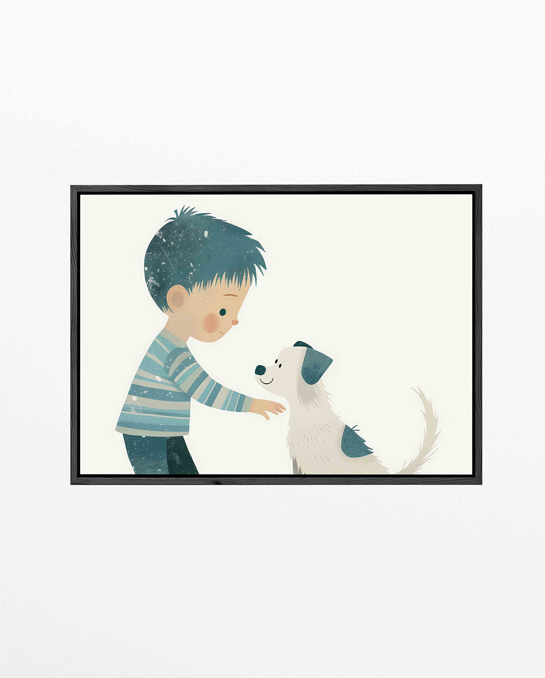 Kind met hond – liggend kinder kunstwerk