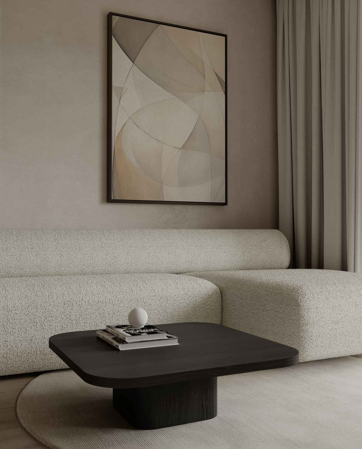 Zachte Abstracte Lijnen – canvas kunstwerk als wanddecoratie