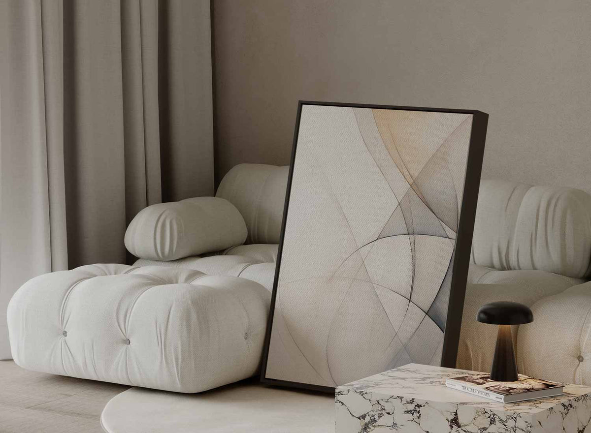Zachte Lijnen Chaos – staande wandkunst voor woonkamer of interieur