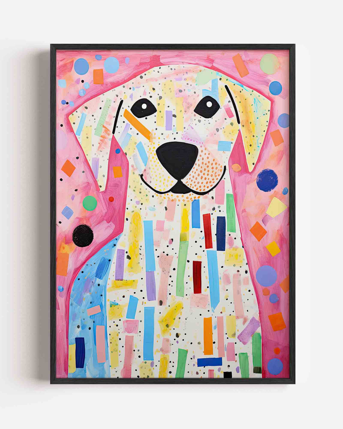 Vrolijke hond – kids portret poster als wanddecoratie