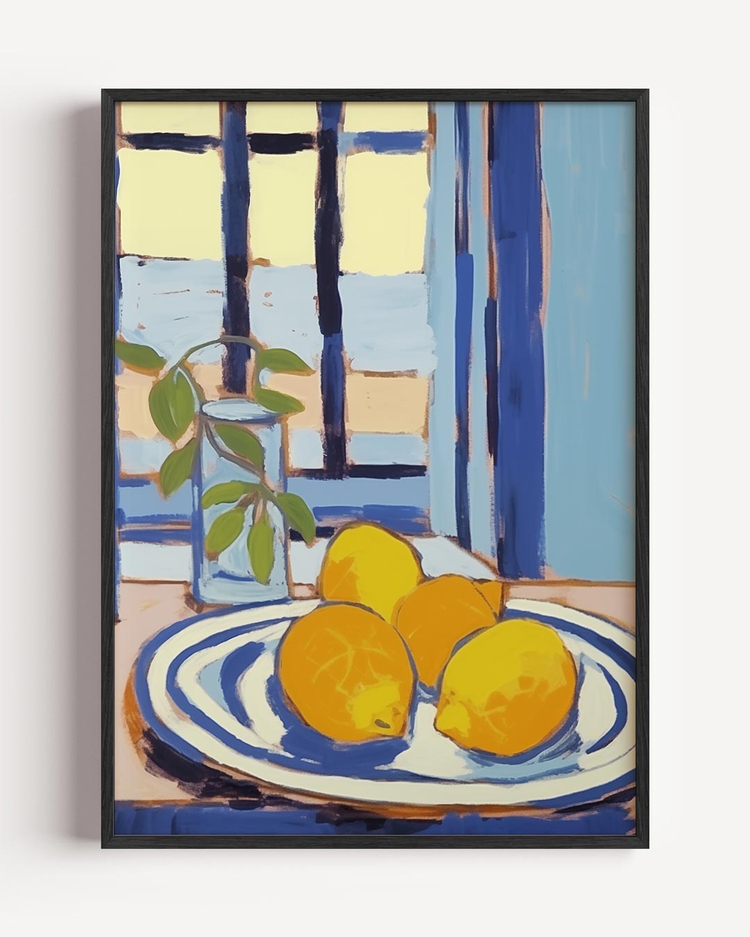 Citroenfrisse Raamkunst – keuken portret poster als wanddecoratie